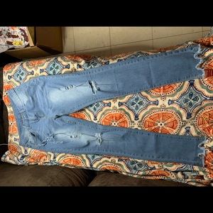 Ripped Raw Hem Jeans